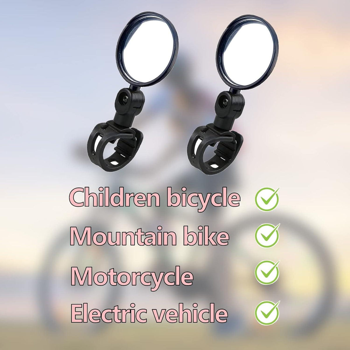 Fahrrad Rückspiegel 2 Stück 360° verstellbarer Universal Weitwinkel