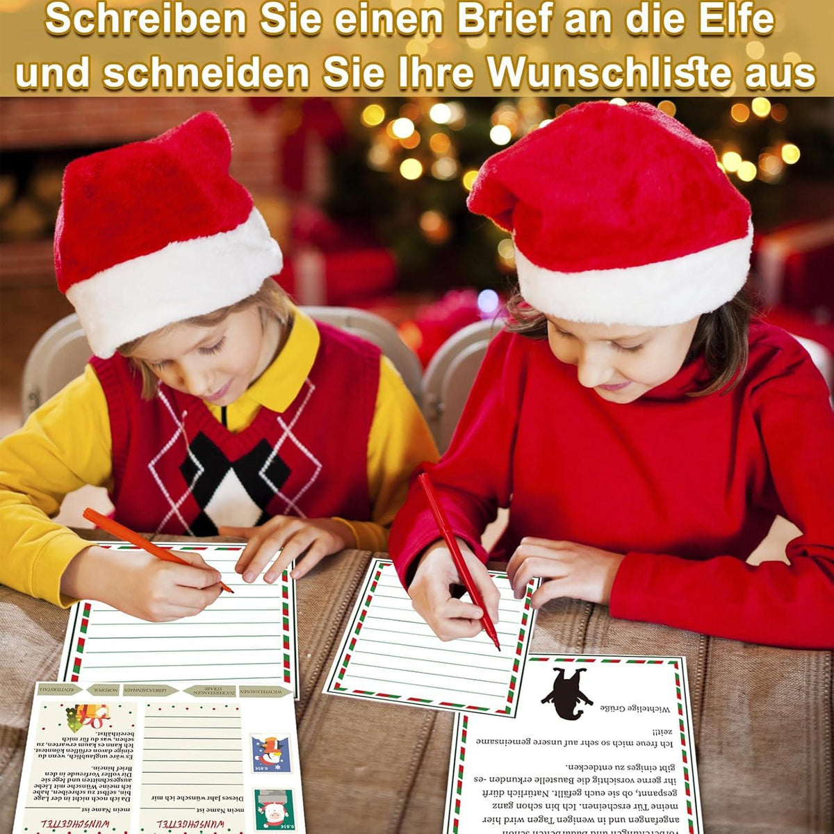 52-teiliges Wichteltür Zubehör Set Weihnachtsdeko Miniatur Elfentür