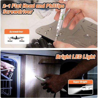 KEZKALS 9-IN-1 Kugelschreiber - Multifunktionsstift Set Männer Geschenke Gadgets