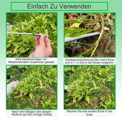 Gewächshausreifen Fiberglas 30Pcs, Folientunnel Gartenreifen Rostfrei Biegbar