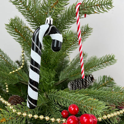 Weihnachtsdeko Zuckerstangen 6 Stück Glitzer Anhänger Christbaumschmuck