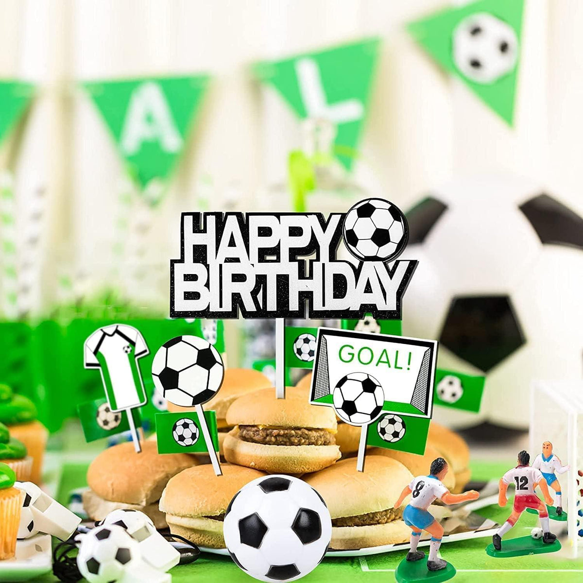 Tortendeko Fussball Figur Cake Topper Kindergeburtstag Party 12-teilig