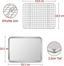 Backblech mit Abkühlgitter, Rechteckig