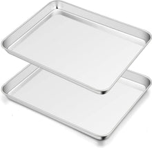 Backblech Edelstahl Rechteckig 40x30x2,5cm 2 Stück - Spülmaschinenfest