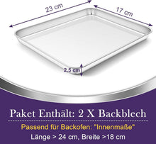 Homikit Edelstahl Backblech Set 23x17x2,5 cm - 2