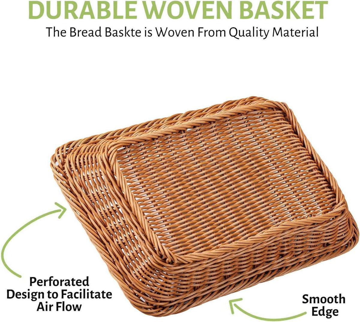 Geflochtene Brotkörbe 2er-Set 35x25x7 cm Polypropylen Braun