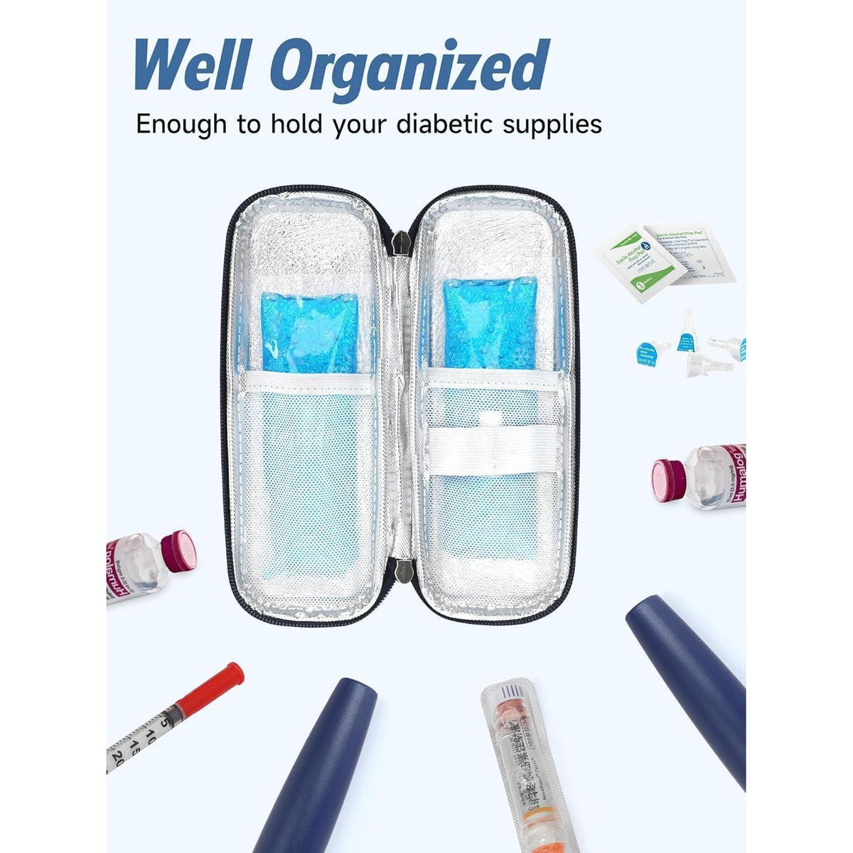 Insulin Kühltasche mit Kühlakkus für Reise & Alltag