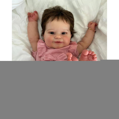 24 Zoll Reborn Babypuppe mit braunen Haaren – 60cm Kuscheltraum