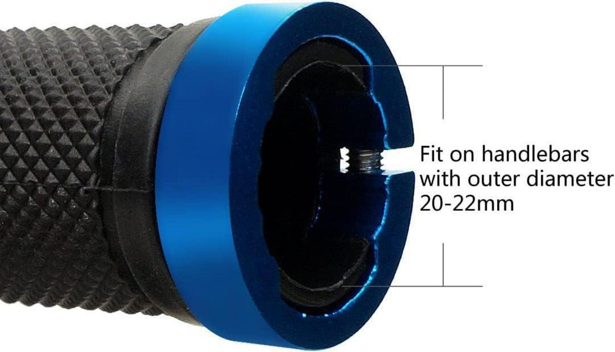 Rutschfeste Fahrrad Lenker Griffe mit Aluminium Lock, Blau