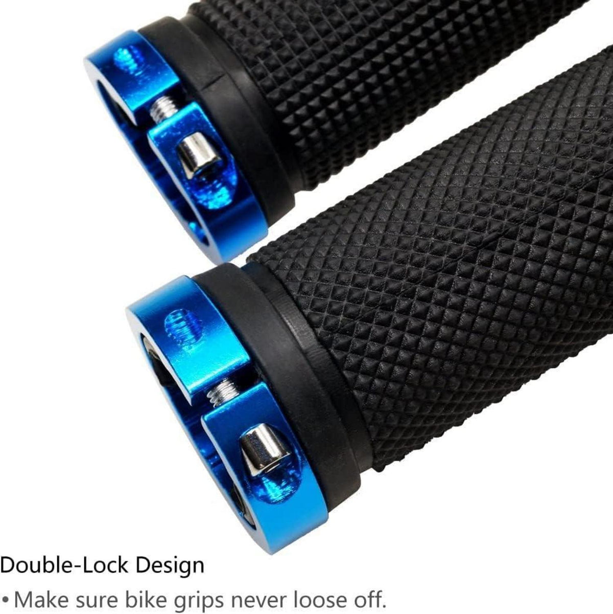 Fahrrad Lenker Griffe rutschfestes Gummi Aluminium Lock Blau