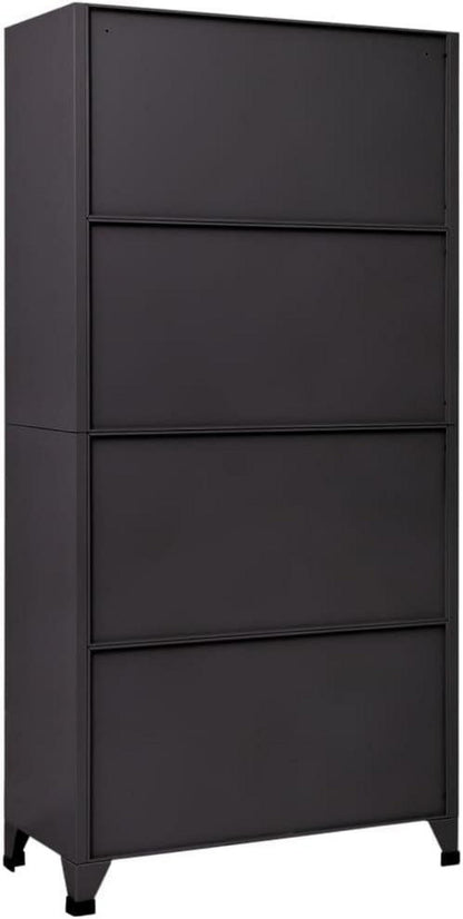 Schließfachschrank Metall Lagerschrank 90x45x180 Anthrazit Rot Staumöbel