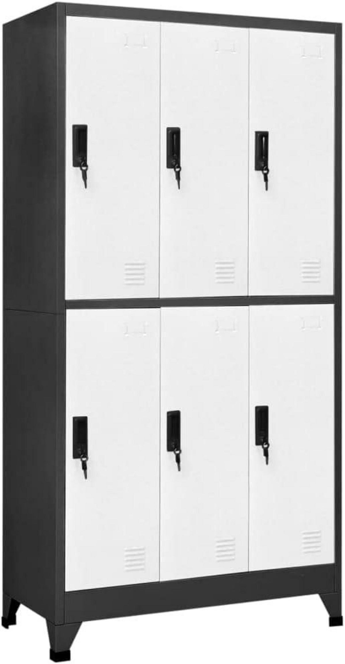 Schließfachschrank Metallschrank Lagerschrank 90x45x180 cm Stahl