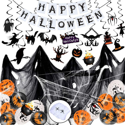 Halloween Deko Set, Gruselige Party Spiralen Deckendeko, Horror