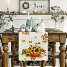 Herbst Tischläufer Kürbisse Ahornblätter Sonnenblumen 40x180