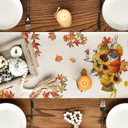 Artoid Mode Herbst Tischläufer Ahornblätter Sonnenblumen 40x180 cm