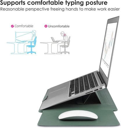 Laptop Hülle 13 Zoll Leder Tasche mit Ständer MacBook Air