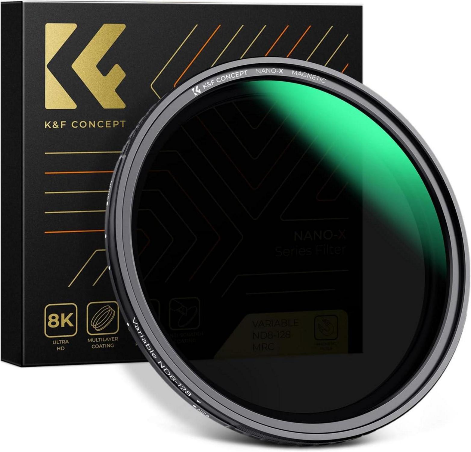ND Filter 77mm Variabler Graufilter ND8-128 Magnetisch Adapter