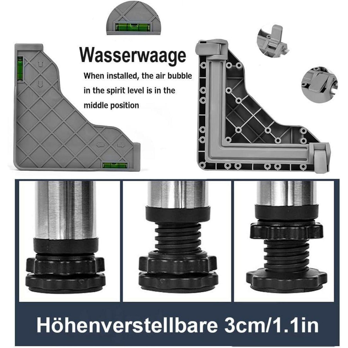 Einstellbarer Sockel für Kühlschrank/Waschmaschine (45-65cm)