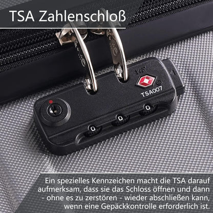 COOLIFE Hartschalen-Koffer Großer Rollkoffer 77cm ABS TSA 4 Rollen