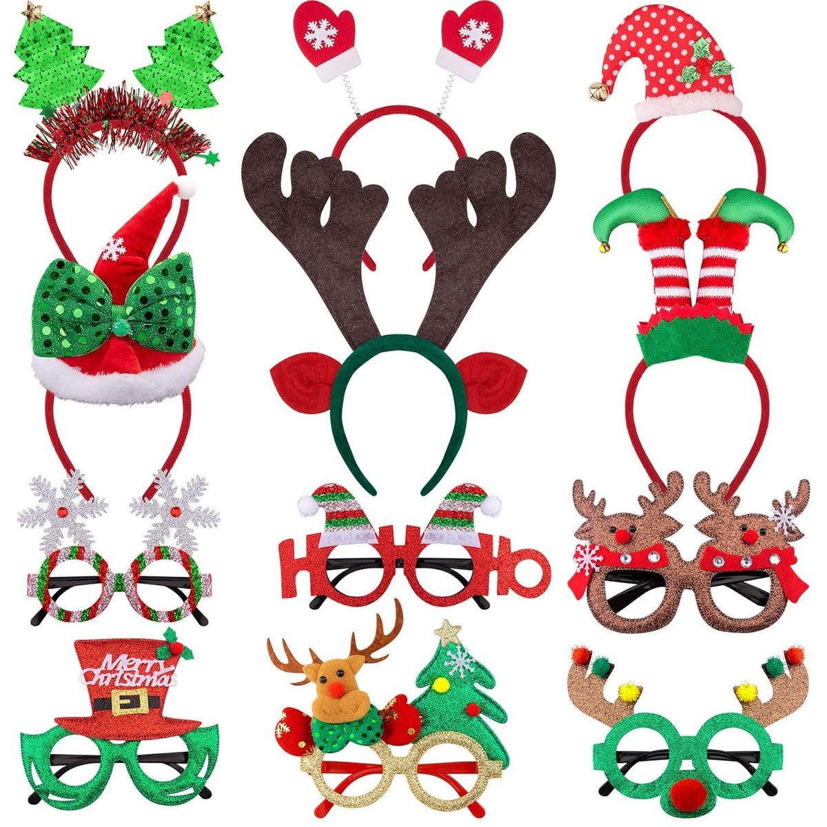 Weihnachten Haarreifen Brillen Set Festliche Deko