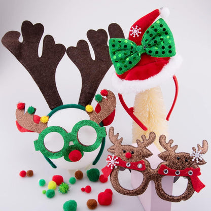 Weihnachten Haarreifen und Brillen Set - Weihnachts
