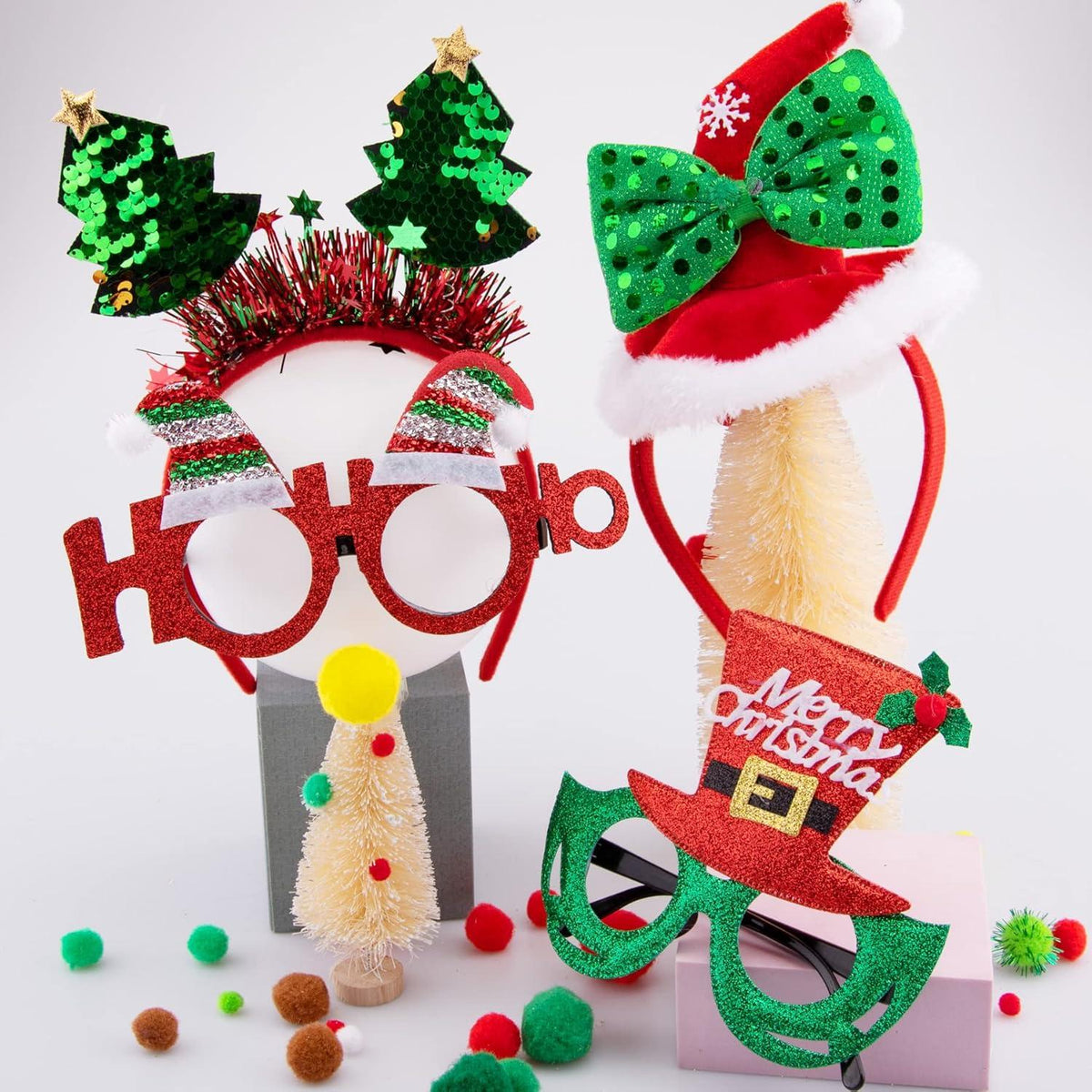 Weihnachten Haarreifen Brillen Set Festliche Deko