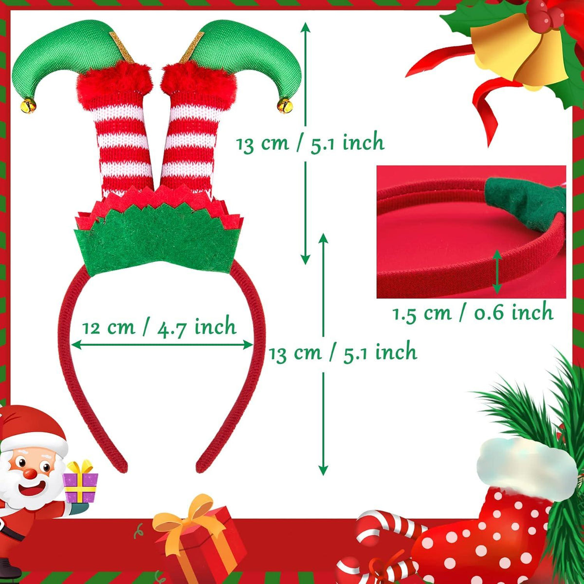 Weihnachten Haarreifen Brillen Set 12-teilig Stirnbänder Deko