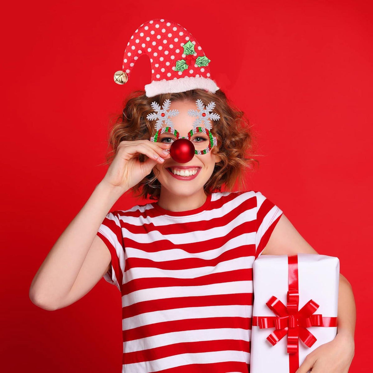Weihnachts Haarreifen Brille Set 12-teilig Weihnachten Stirnbänder