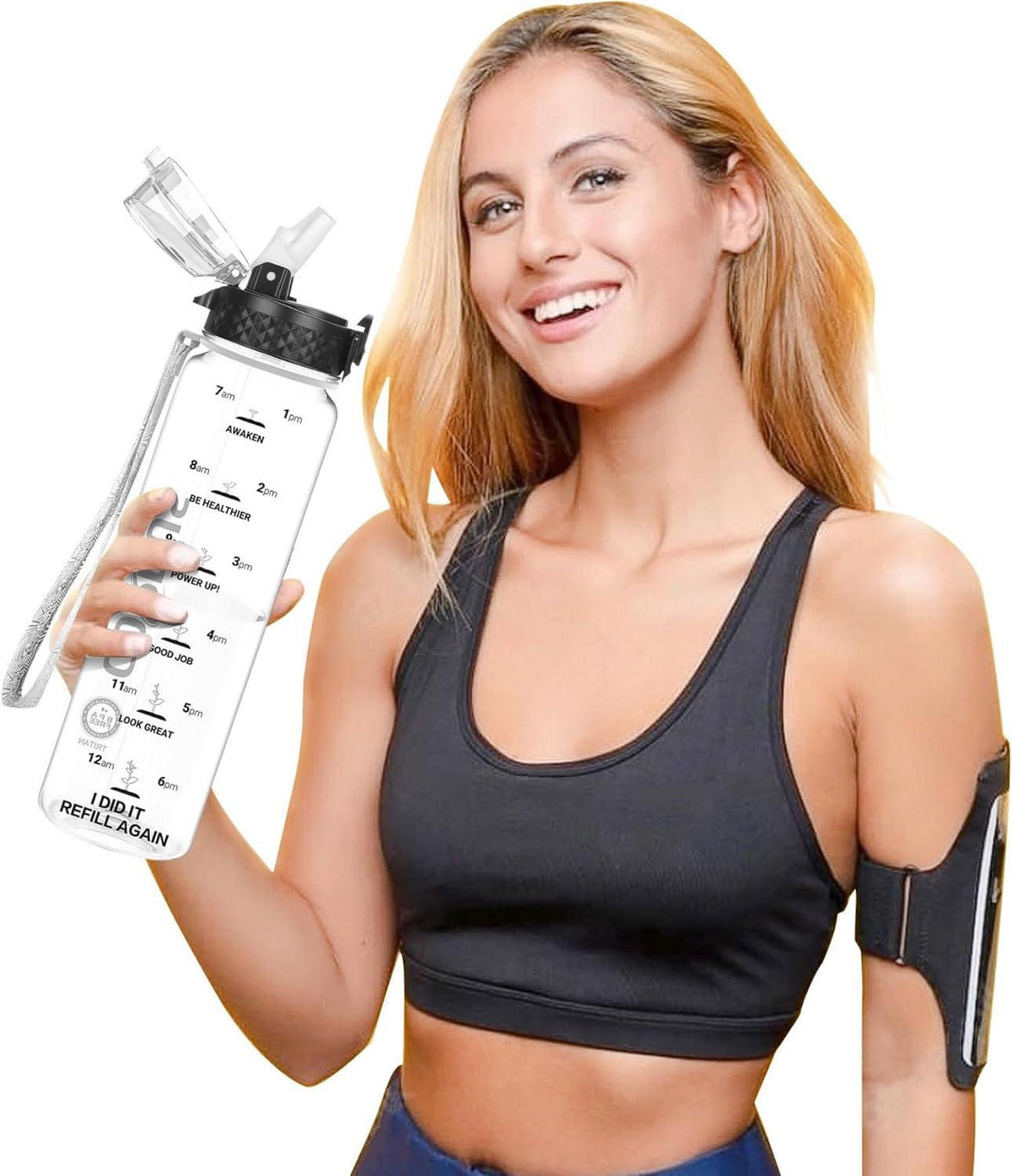 Sport Wasserflasche 1L BPA Frei Auslaufsicher Trinkflasche