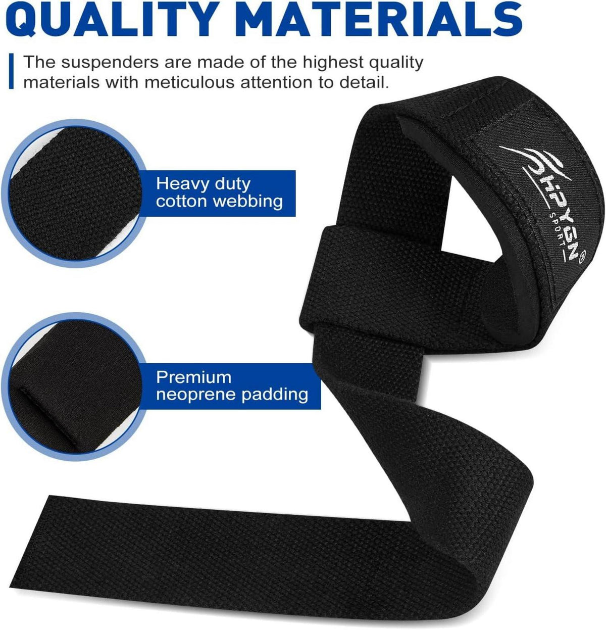HPYGN Zughilfen für Krafttraining Fitness Bodybuilding-Powerlifting Straps