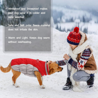 Wasserdichter Hundemantel Winterjacke warm Reflektierend L Rot
