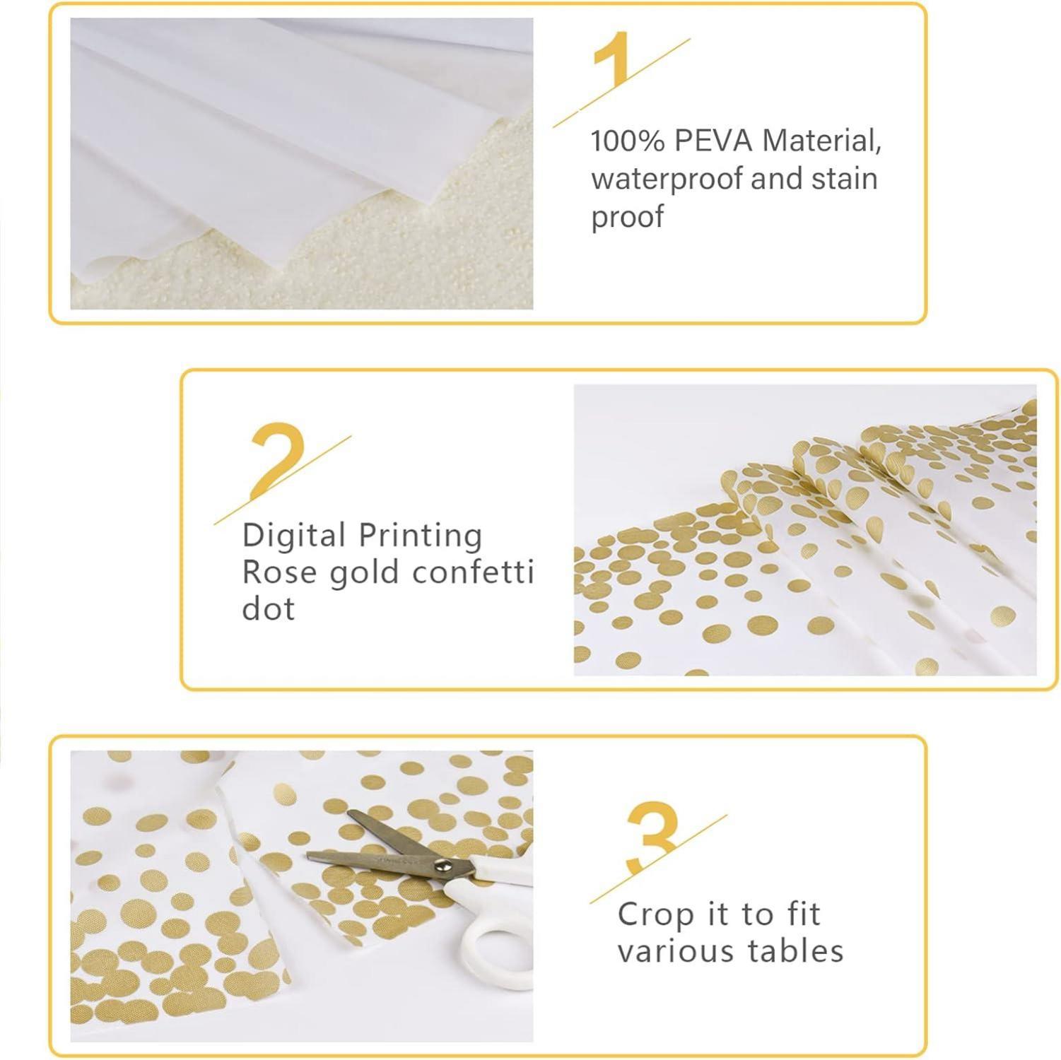 Mokani Einweg Tischdecke Wasserdicht Gold 137 x 274 cm 4 Stück