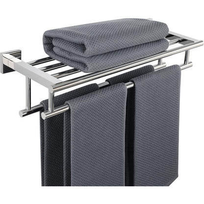 Wandhandtuchhalter Edelstahl poliert 50cm mit Ablage