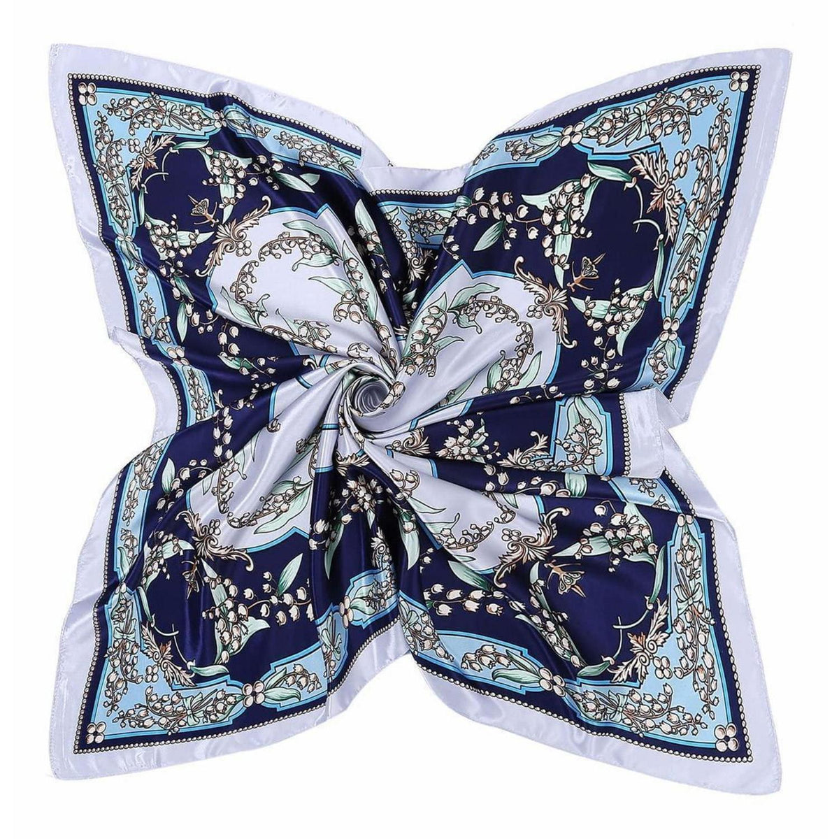 Quadratischer Satin Schal Damen 90x90cm – Vielseitiges Kopftuch