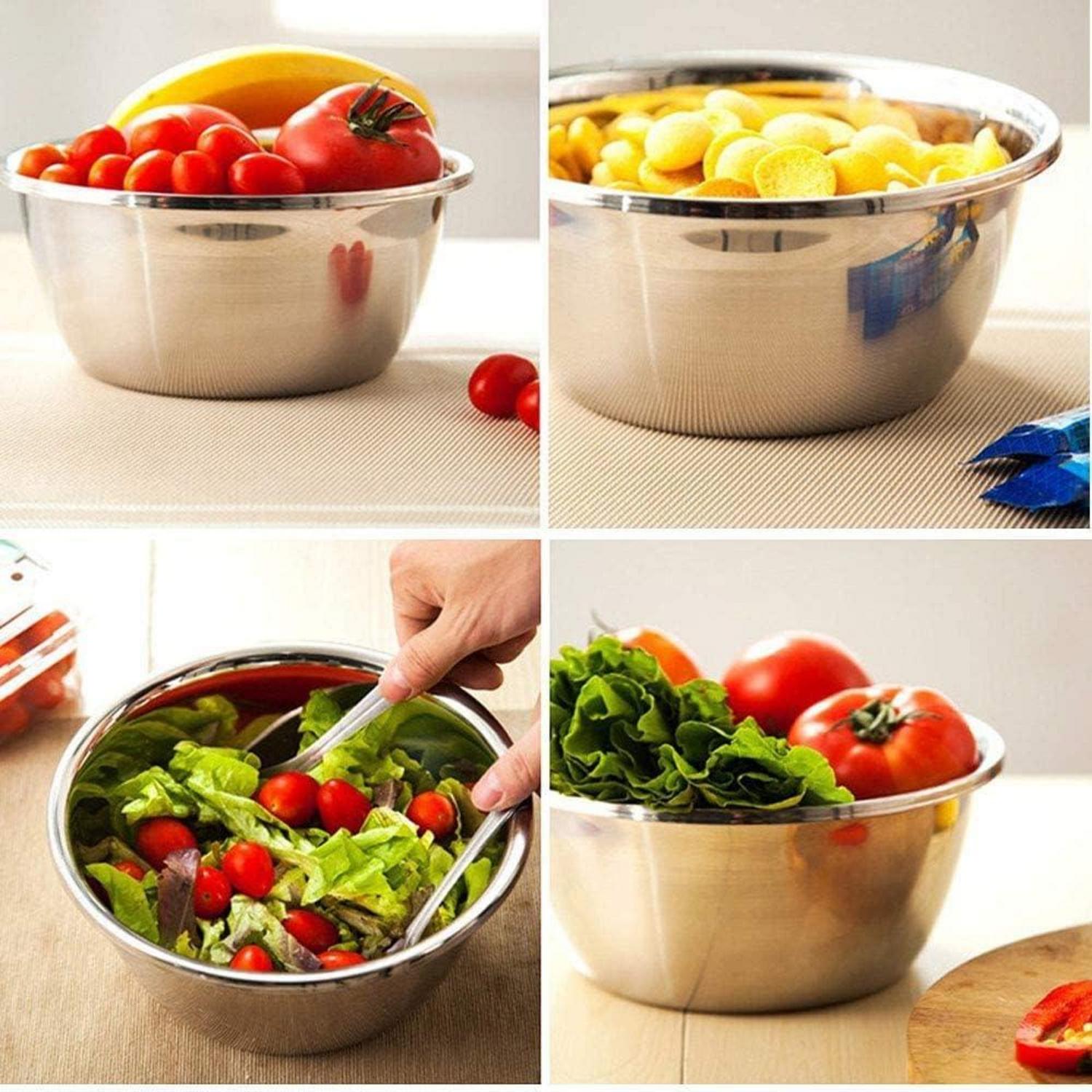 Edelstahl Rührschüssel 34cm Multifunktional Salatschüssel 9QT