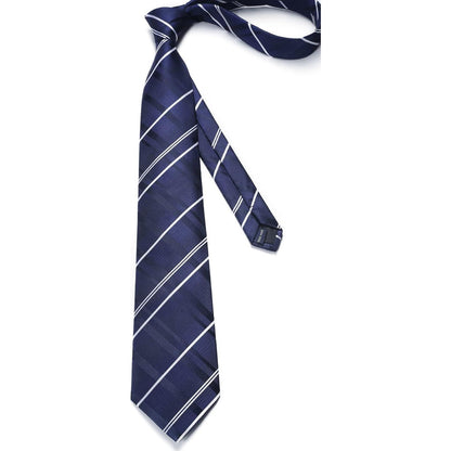 Krawatten & Einstecktuch Set Herren Dunkelblau Gepunktet Elegant