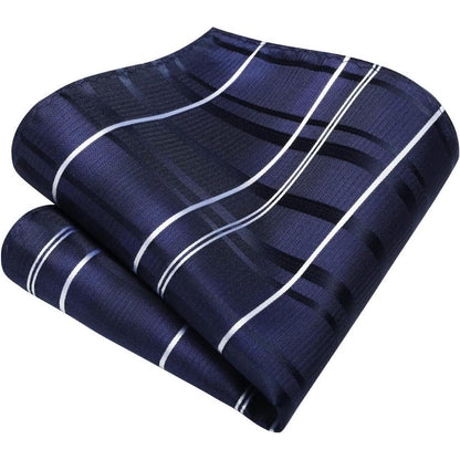 Krawatten & Einstecktuch Set Herren Dunkelblau Gepunktet Elegant