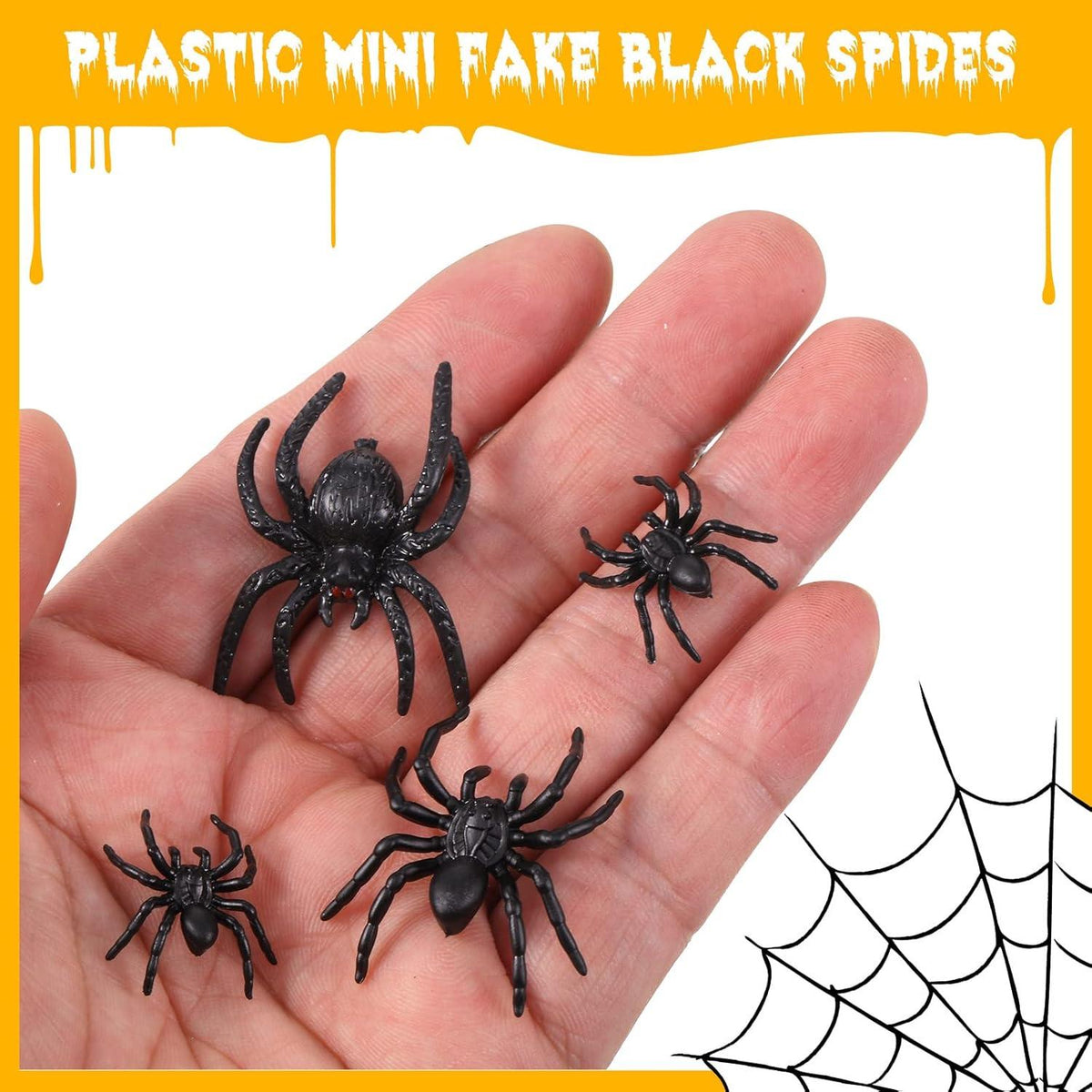 Halloween Schwarze Plastik Spinnen Realistisches Spielzeug 120 Stück