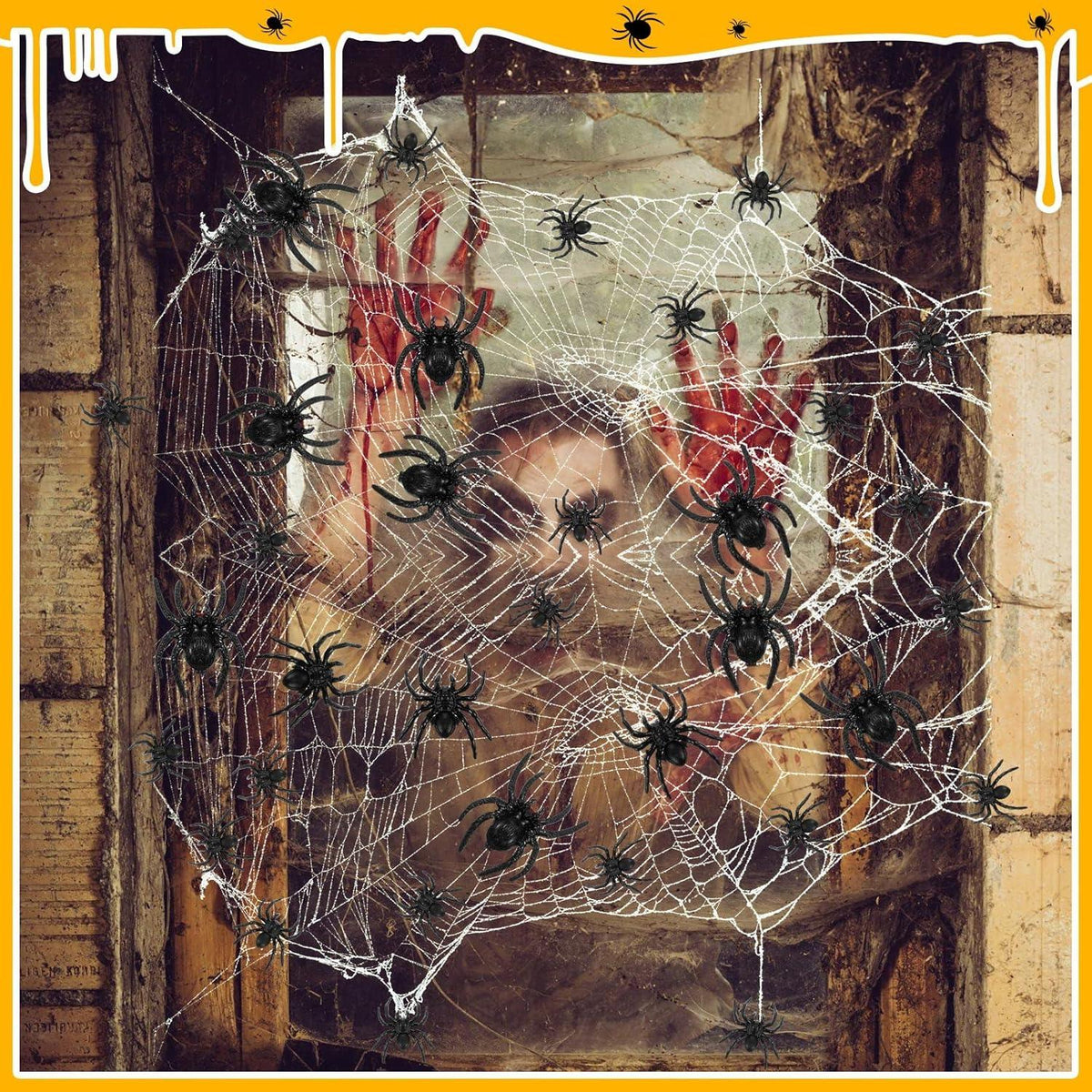 Schwarze Plastik Spinnen Halloween Dekoration Realistisches Design (120