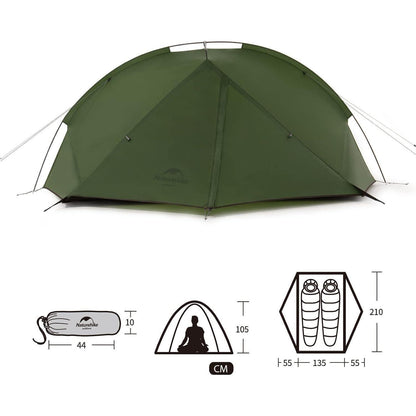 Ultraleichtes Rucksackzelt für 1-2 Personen, Waldgrün