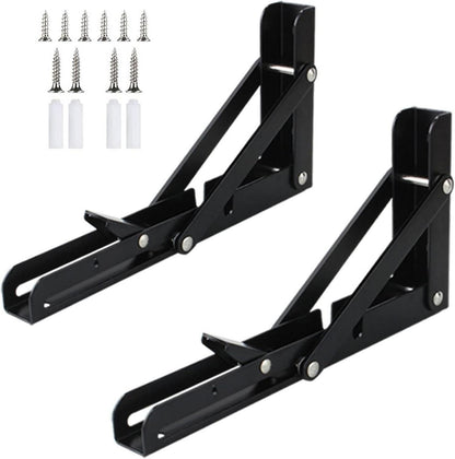 2x Klapphalterung Klappwinkel Regalträger 200mm Schwarz Wandmontage neu