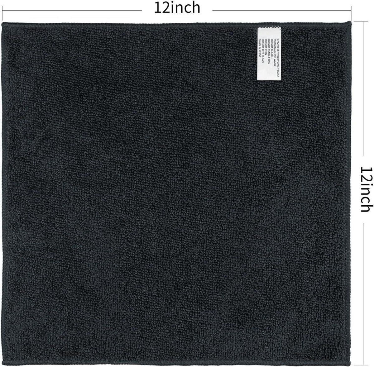 Orighty Mikrofaser-Waschlappen-Handtuch-Set, 30,5 x 30,5 cm, Schwarz