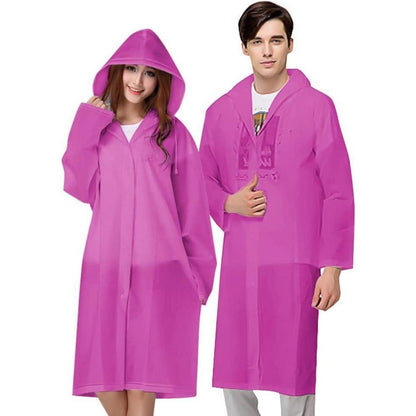 Regenponcho 2er Set Wiederverwendbar Transparent Unisex Pink