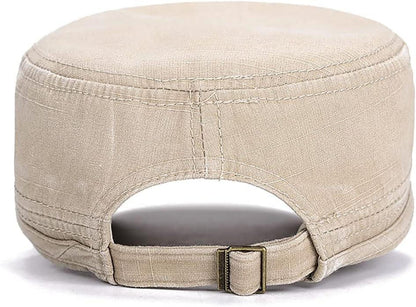 YeeHeen Unisex Armee Kadettenmütze Flache Kappe Baumwolle Beige UV-Schutz