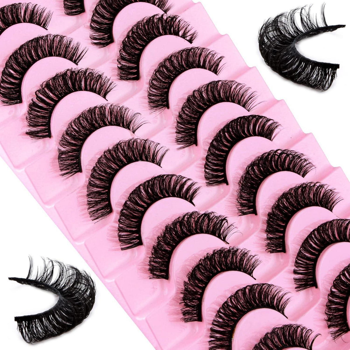 10 Paar Russian Volume Wimpern D Curl Cat Eye