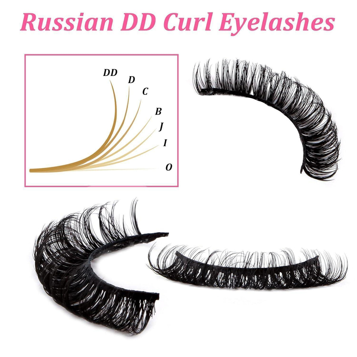10 Paar Russian Volume Wimpern D Curl Cat Eye
