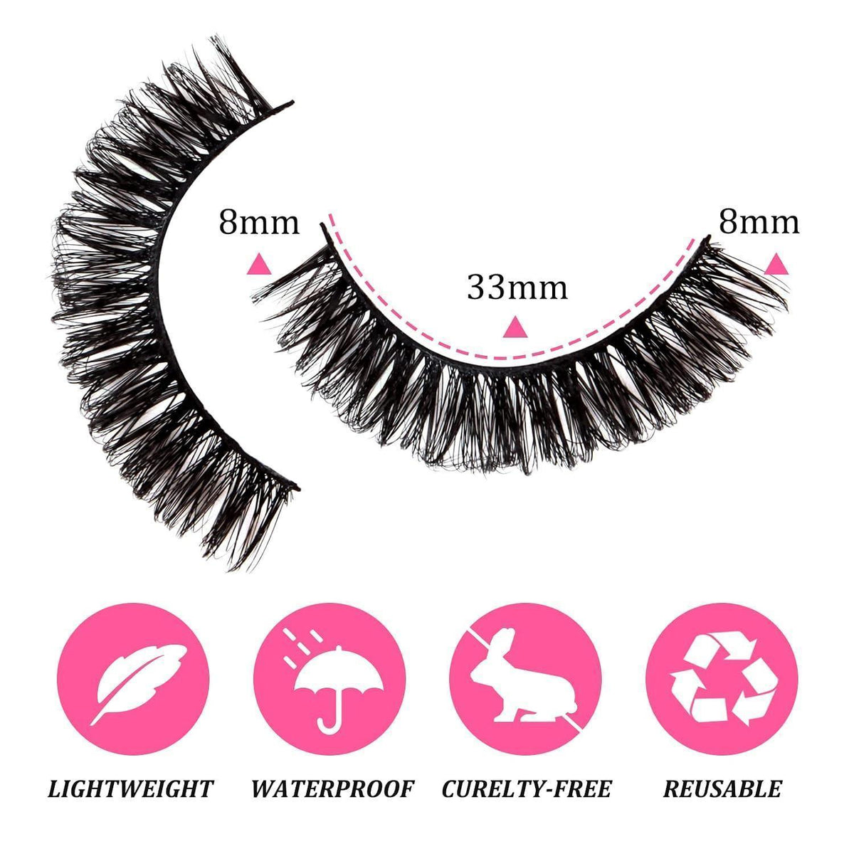 10 Paar Russian Volume Wimpern D Curl Cat Eye