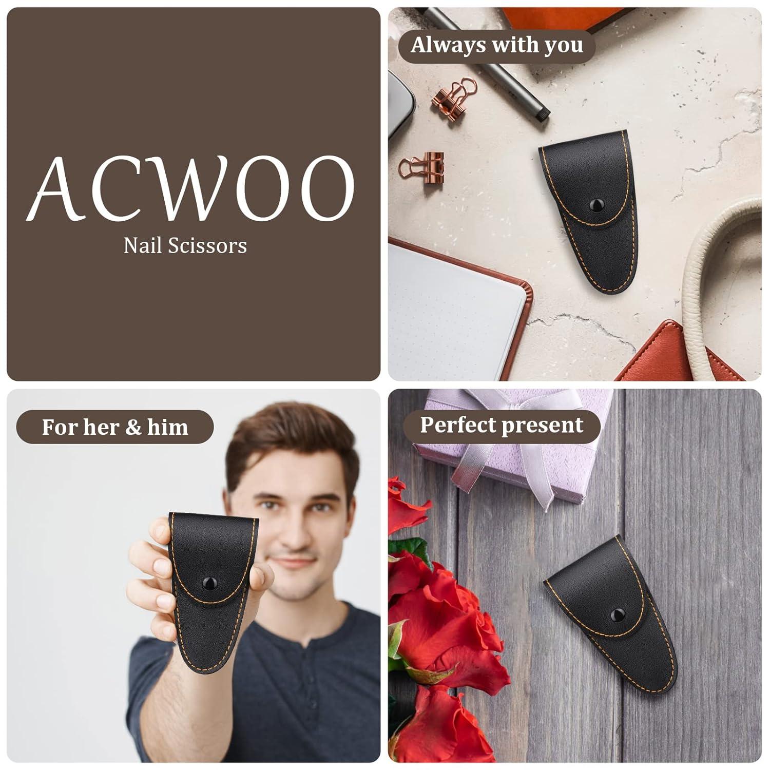 ACWOO Nagelschere scharf Hautschere Profi mit Etui Schwarz