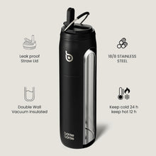 Isolierte Wasserflasche Edelstahl 32oz mit Strohhalm Griff