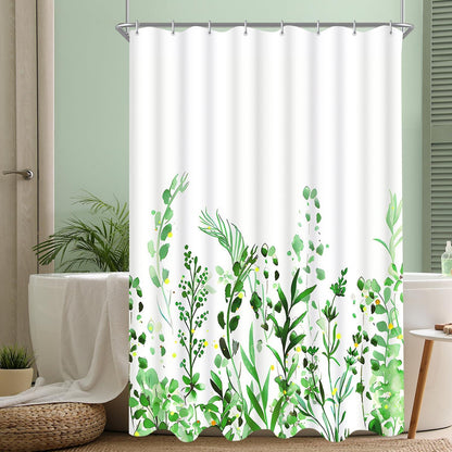 Duschvorhang Blumenmuster 120x200cm Wasserdicht Polyester Badezimmer Badewanne 8 Haken